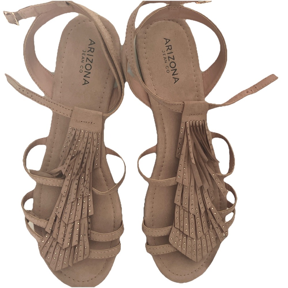 Arizona Jean Co Women's Flat Sandals Buckle closure Peach size 11